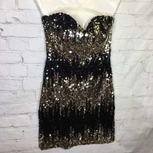 Social Couture Ombré Sequin Strapless Mini Dress Size Small